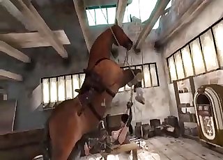 Horse fucks Tranquil from MGS, 3D zoophilia