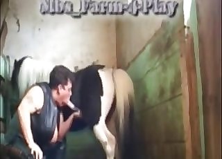 MILF jerking this pony's perfect boner