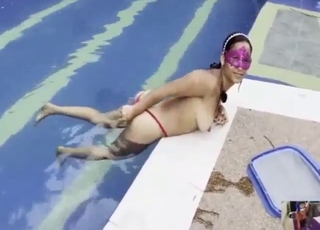 Perfect match with a skinny-dipping Latina & dog