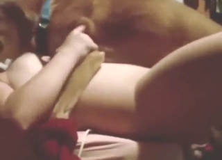 She cums when the dog fucks her sexy hole